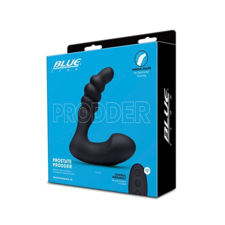 Blue Line Vibrating Prostate Prodder w/Remote - Black